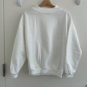 White Turtle Neck Oversized Sweatshirt